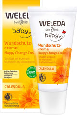 WELEDA Organiczny krem ​​ochronny na rany dla niemowląt z nagietkiem 75ml - Naturalny kosmetyk maść na rany/krem dla dzieci do ochrony wrażliwej skóry dziecka w okolicach pieluszki. Pomaga na zaczerwienienia, podrażnienia i ból skóry. Dzieci - Kąpiel i pielęgnacja skóry Naty Shop Krem ochronny na rany 30 ml