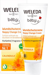 WELEDA Organiczny krem ​​ochronny na rany dla niemowląt z nagietkiem 75ml - Naturalny kosmetyk maść na rany/krem dla dzieci do ochrony wrażliwej skóry dziecka w okolicach pieluszki. Pomaga na zaczerwienienia, podrażnienia i ból skóry. Dzieci - Kąpiel i pielęgnacja Naty Shop Krem ochronny na rany 75ml bez zapachu