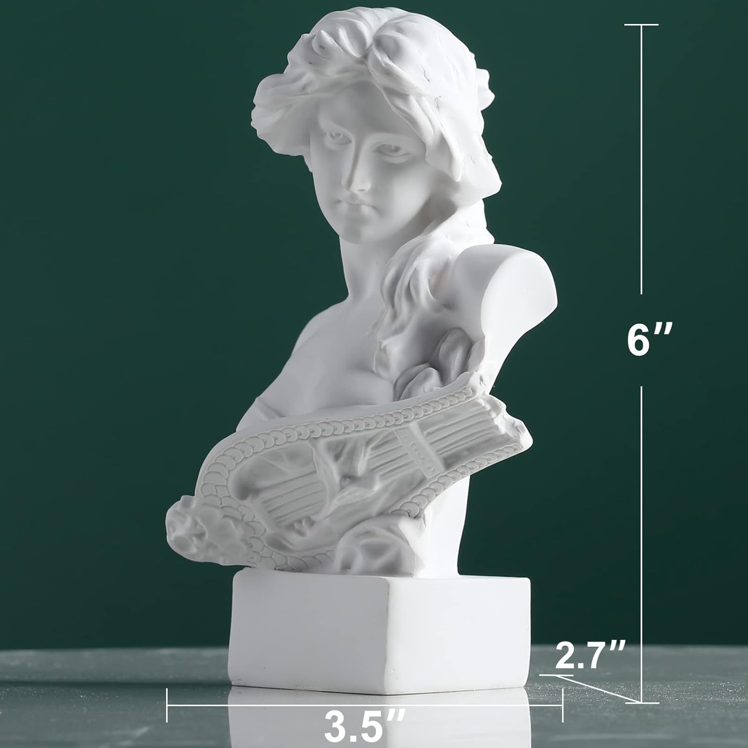 XMGZQ Biała statua Afrodyty, żywiczna statua popiersia z mitologii greckiej, do dekoracji pokoju kokietki, dekoracji ciemnego pokoju akademickiego, półki na książki, przegroda, centralny element stolika kawowego, statuetki i rzeźby Naty Shop