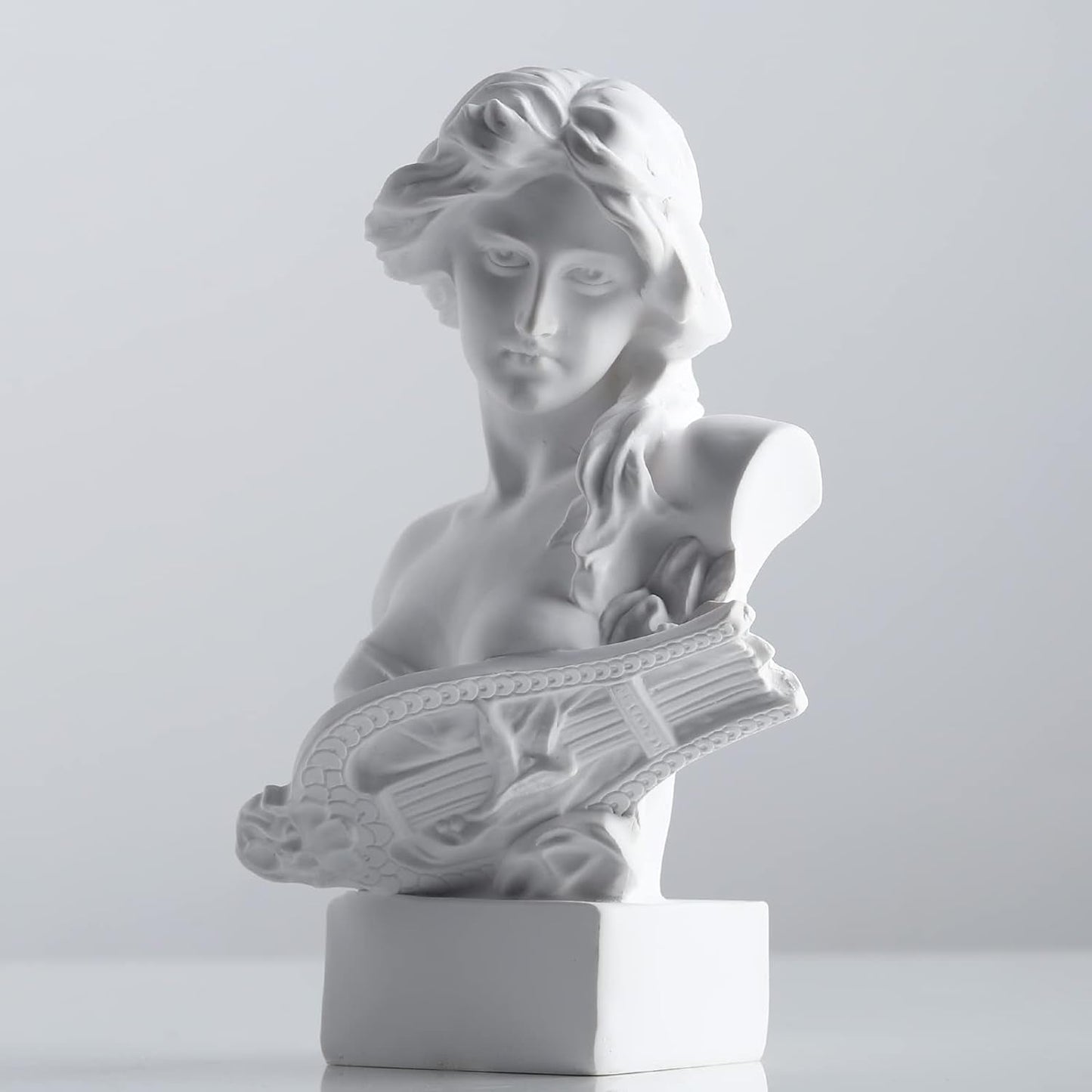 XMGZQ Biała rzeźba posągu Afrodyty, żywiczna statua popiersia z mitologii greckiej, do dekoracji pokoju kokietki, dekoracji ciemnego pokoju akademickiego, półki na książki, przegroda, centralny element stolika kawowego, statuetki i rzeźby Naty Shop biały