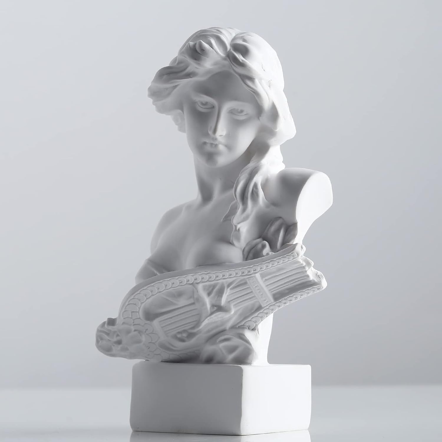 XMGZQ Biała rzeźba posągu Afrodyty, żywiczna statua popiersia z mitologii greckiej, do dekoracji pokoju kokietki, dekoracji ciemnego pokoju akademickiego, półki na książki, przegroda, centralny element stolika kawowego, statuetki i rzeźby Naty Shop biały