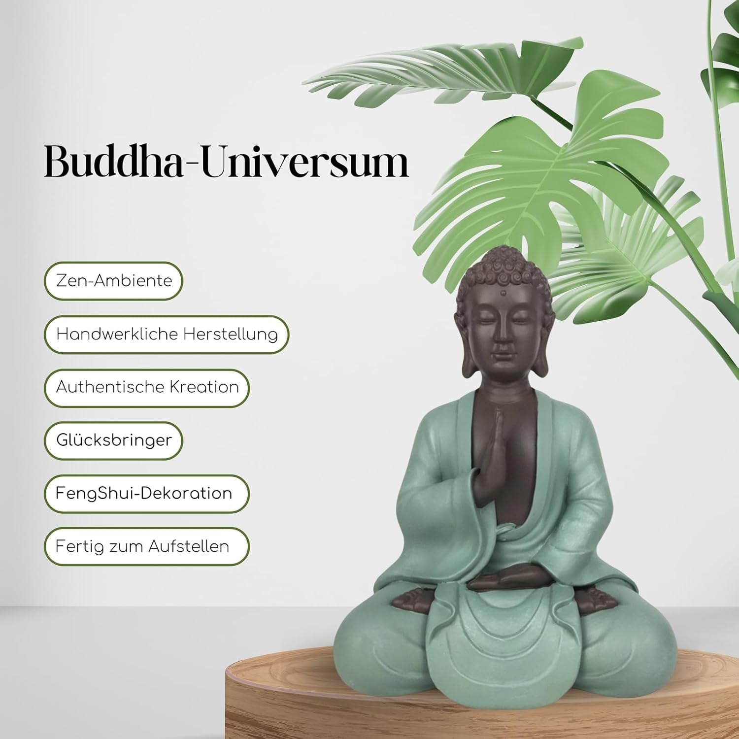 Zen Arôme SBM5 Posąg Zen Bodhi, zielono-brązowy, wysokość 20 cm Figurki i rzeźby Naty Shop