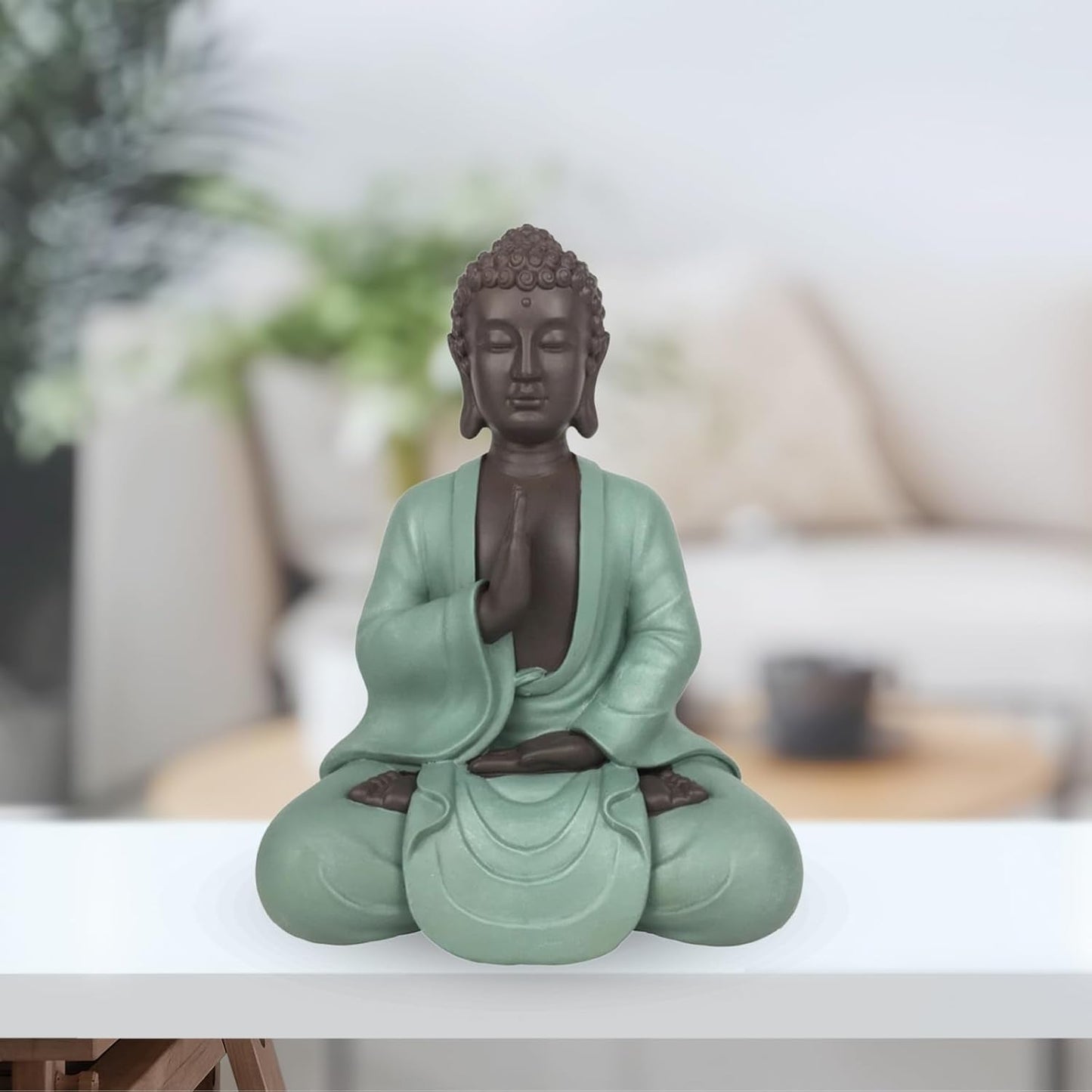 Zen Arôme SBM5 Posąg Zen Bodhi, zielono-brązowy, wysokość 20 cm Figurki i rzeźby Naty Shop