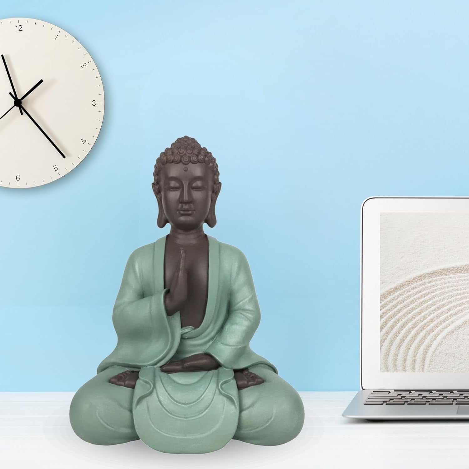 Zen Arôme SBM5 Posąg Zen Bodhi, zielono-brązowy, wysokość 20 cm Figurki i rzeźby Naty Shop