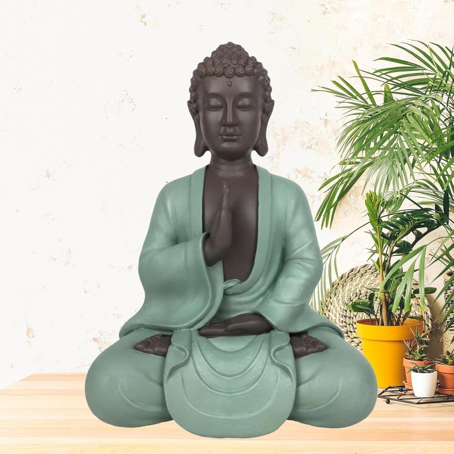 Zen Arôme SBM5 Posąg Zen Bodhi, zielono-brązowy, wysokość 20 cm Figurki i rzeźby Naty Shop