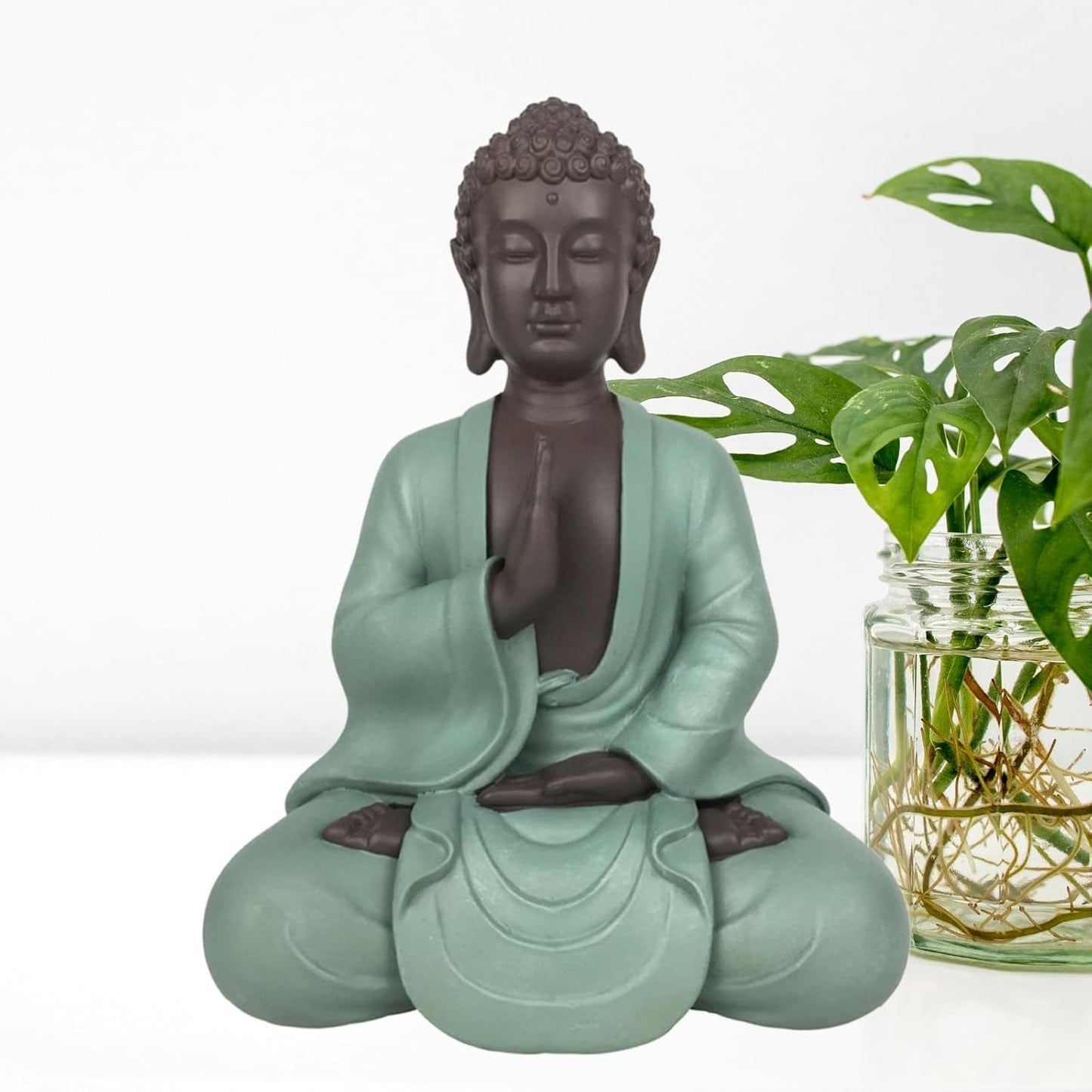 Zen Arôme SBM5 Posąg Zen Bodhi, zielono-brązowy, wysokość 20 cm Figurki i rzeźby Naty Shop