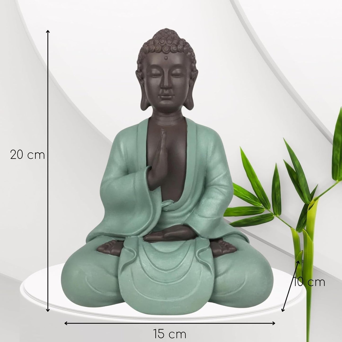 Zen Arôme SBM5 Posąg Zen Bodhi, zielono-brązowy, wysokość 20 cm Figurki i rzeźby Naty Shop