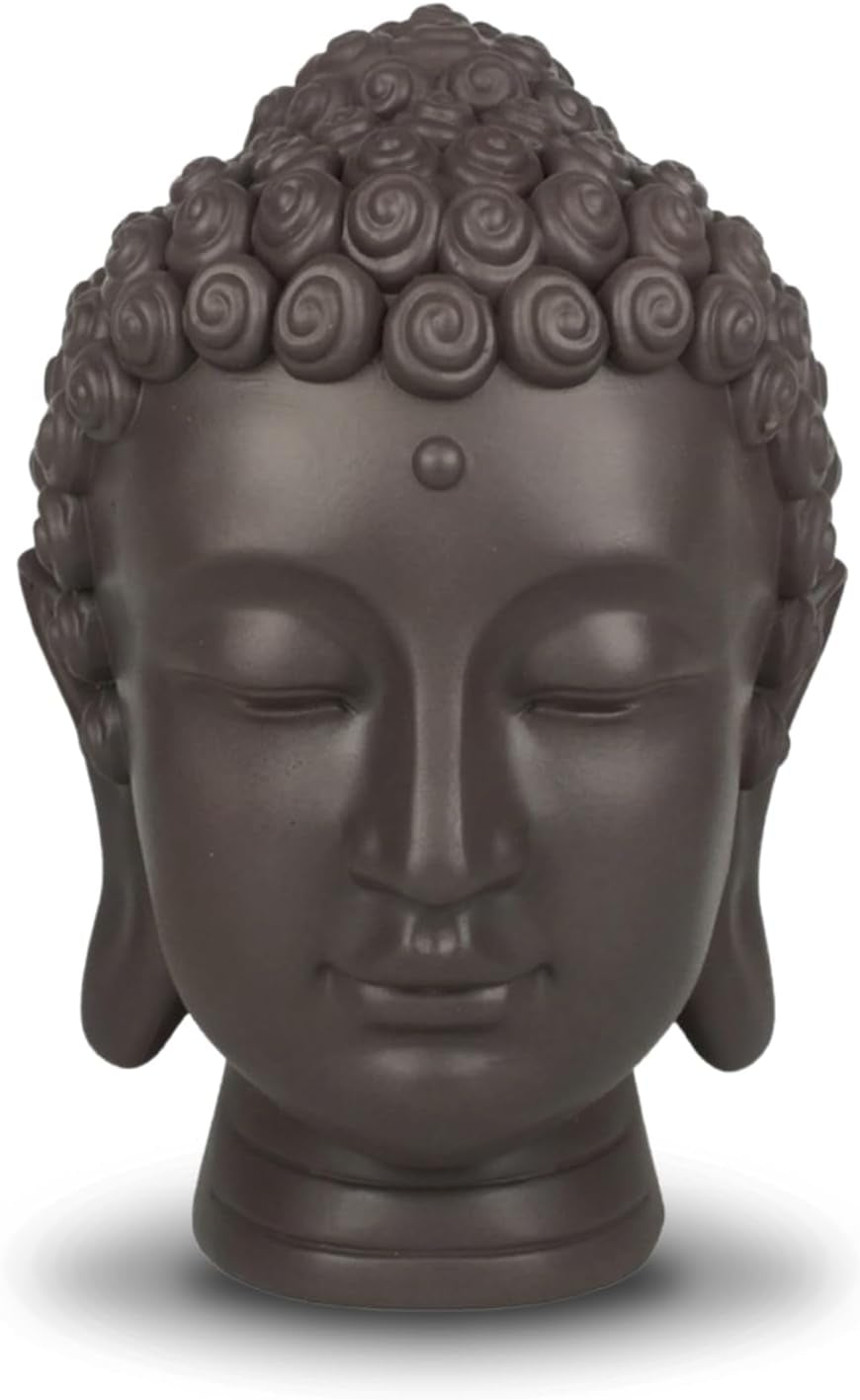 Zen'Light - statuetka głowy Buddy - dekoracja dla zen, medytacji i feng shui - prezent dla relaksującej i duchowej atmosfery - statuetka Buddy - wysokość: 20 cm - kolor: zielony/brązowy statuetki i rzeźby Naty Shop Domyślny tytuł