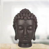 Zen'Light - Figurka z głową Buddy - Ozdoba do zen, medytacji i feng shui - Prezent dla relaksującej i duchowej atmosfery - Figurka Buddy - Wysokość: 20 cm - Kolor: zielony/brązowy Figurki i rzeźby Naty Shop