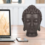 Zen'Light - Figurka z głową Buddy - Ozdoba do zen, medytacji i feng shui - Prezent dla relaksującej i duchowej atmosfery - Figurka Buddy - Wysokość: 20 cm - Kolor: zielony/brązowy Figurki i rzeźby Naty Shop