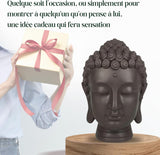Zen'Light - Figurka z głową Buddy - Ozdoba do zen, medytacji i feng shui - Prezent dla relaksującej i duchowej atmosfery - Figurka Buddy - Wysokość: 20 cm - Kolor: zielony/brązowy Figurki i rzeźby Naty Shop