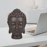 Zen'Light - Figurka z głową Buddy - Ozdoba do zen, medytacji i feng shui - Prezent dla relaksującej i duchowej atmosfery - Figurka Buddy - Wysokość: 20 cm - Kolor: zielony/brązowy Figurki i rzeźby Naty Shop