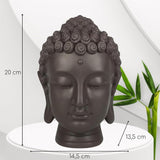 Zen'Light - Figurka z głową Buddy - Ozdoba do zen, medytacji i feng shui - Prezent dla relaksującej i duchowej atmosfery - Figurka Buddy - Wysokość: 20 cm - Kolor: zielony/brązowy Figurki i rzeźby Naty Shop