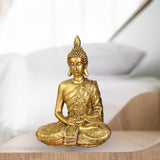 Zen'Light - Figurka z głową Buddy Sanci - Ozdoba do zen, medytacji i feng shui - Prezent dla relaksującej i duchowej atmosfery - Posąg Buddy - Wysokość: 18 cm - Kolor: złoty Figurki i rzeźby Naty Shop
