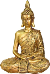 Zen'Light - statuetka głowy Buddy Sanci - dekoracja dla zen, medytacji i feng shui - prezent dla relaksującej i duchowej atmosfery - posąg Buddy - wysokość: 18 cm - kolor: złoty statuetki i rzeźby Naty Shop Domyślny tytuł