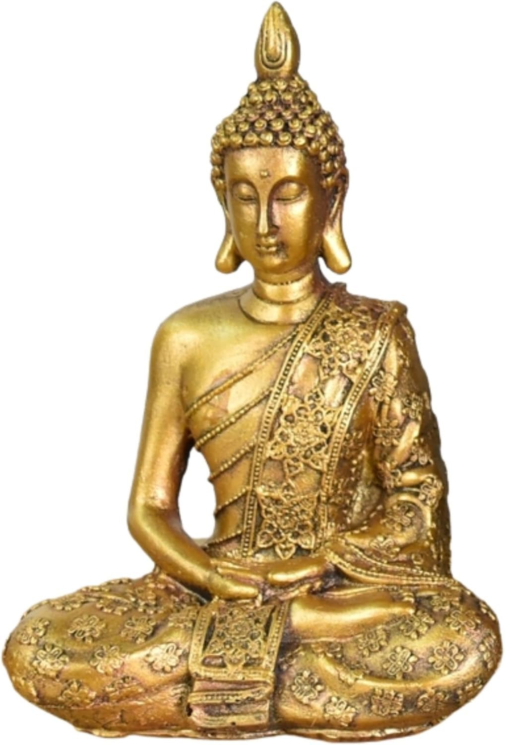 Zen'Light - statuetka głowy Buddy Sanci - dekoracja dla zen, medytacji i feng shui - prezent dla relaksującej i duchowej atmosfery - posąg Buddy - wysokość: 18 cm - kolor: złoty statuetki i rzeźby Naty Shop Domyślny tytuł