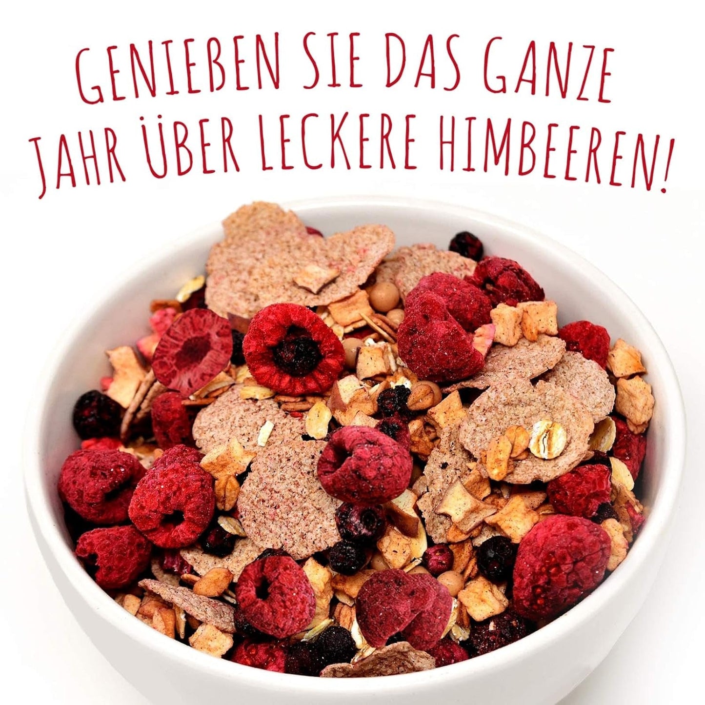 Maliny liofilizowane, BEZ produktów chińskich, 500g całych owoców liofilizowanych, bez dodatków, owocowe, wyprodukowane w Niemczech Produkty suszone Naty Shop