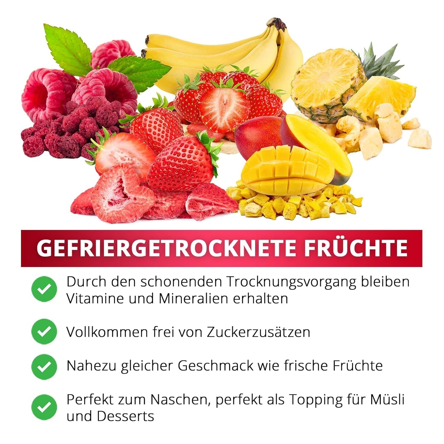 Maliny liofilizowane, BEZ produktów chińskich, 500g całych owoców liofilizowanych, bez dodatków, owocowe, wyprodukowane w Niemczech Produkty suszone Naty Shop